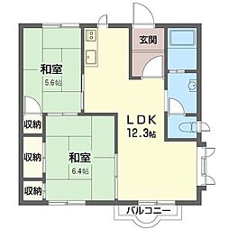 セフィラ弘法 2LDKの間取図画像