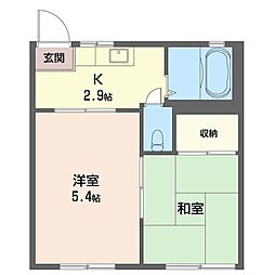 ハイツ高山 2Kの間取図画像
