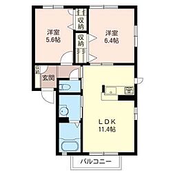 アドニス湘南 2LDKの間取図画像