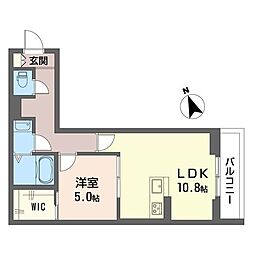 アタラクシア湘南 1LDKの間取図画像