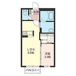 ヴィルフォーレ2 1LDKの間取図画像