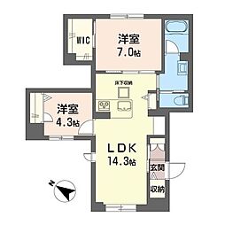 スターリット 2LDKの間取図画像