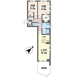 グランドメゾンマルコー 2LDKの間取図画像