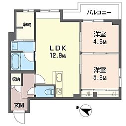 アリスティオ蘇我II 2LDKの間取図画像