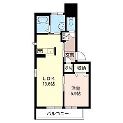 ベレオモンタール 1LDKの間取図画像