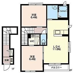 ブライトン14 2LDKの間取図画像
