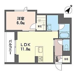 コルマル 4階1LDKの間取り