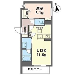 レフィアント・エヌ 1LDKの間取図画像