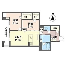 ロゼール 2LDKの間取図画像