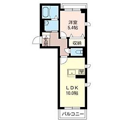 グランドミールC 1LDKの間取図画像