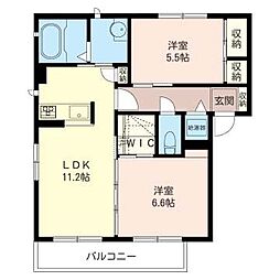 ルナ・デ・ミエール 2LDKの間取図画像