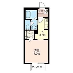 ドゥ・グラン 1Kの間取図画像