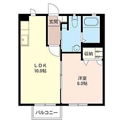 サニーウェル 1LDKの間取図画像
