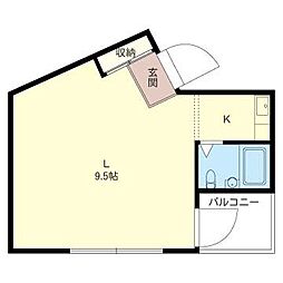 三鷹ハイツ 3階ワンルームの間取り
