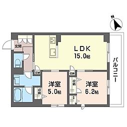 大隅ビル 2LDKの間取図画像