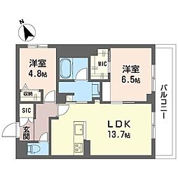 大隅ビル 2LDKの間取図画像