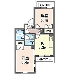 ガーデンハイツ今川 2Kの間取図画像