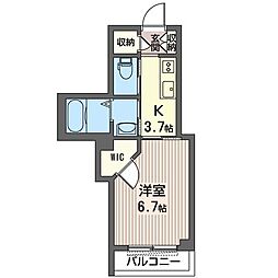 シティオタケトミ 1Kの間取図画像