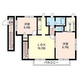 ブランハイム 2LDKの間取図画像