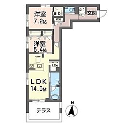 ウインド シュピール 2LDKの間取図画像
