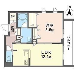 ウインド　シュピール 4階1LDKの間取り