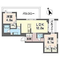 グラン セノーテ 2LDKの間取図画像