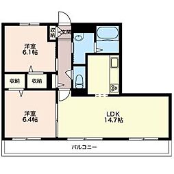 サンボナール 2LDKの間取図画像