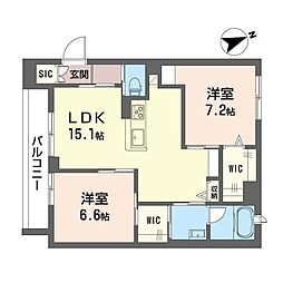 Lumiere 2LDKの間取図画像