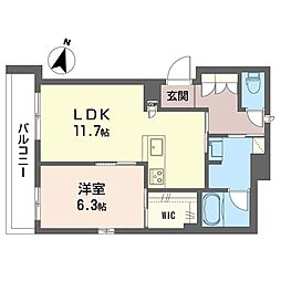 シャーメゾン神地 1LDKの間取図画像