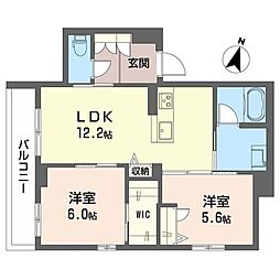 シャーメゾン神地 2LDKの間取図画像