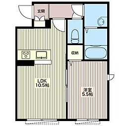 プロスパー2 1LDKの間取図画像