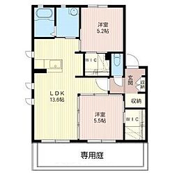 エコーガーデンA 2LDKの間取図画像