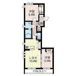 プレヴィスタ 2LDKの間取図画像