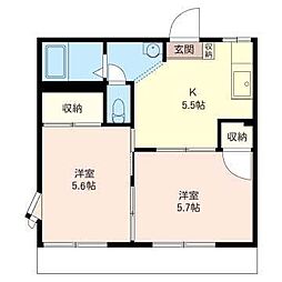 アネックス21 2Kの間取図画像