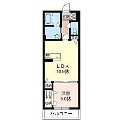 カーサ・ノヴァエラ 1LDKの間取図画像