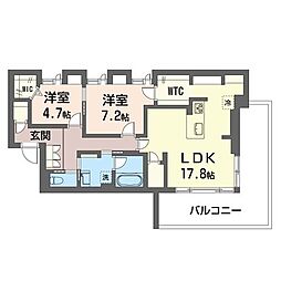 eternooomiya 2LDKの間取図画像