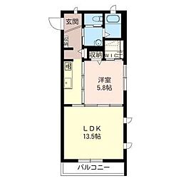 テンサンク 1LDKの間取図画像