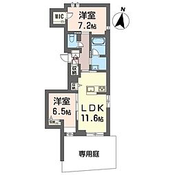 グラン浦和 00102 1階2LDKの間取り
