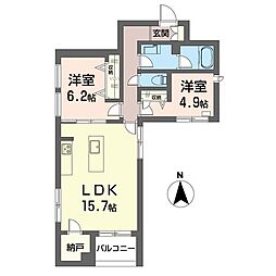 メゾン セルティア 2LDKの間取図画像
