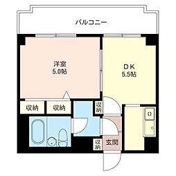 ファミール中幸 1DKの間取図画像