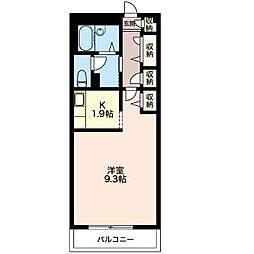 TheVillage2 1Kの間取図画像