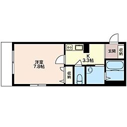 アーバンコート神楽坂 1Kの間取図画像