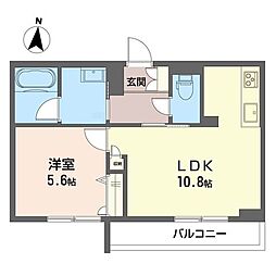 クレスティーク 1LDKの間取図画像