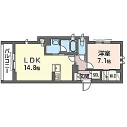 アルファースト2 1LDKの間取図画像