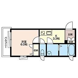 Creliss 1Kの間取図画像