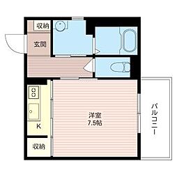プリミエール西麻布 1Kの間取図画像