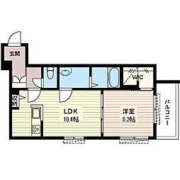 武蔵小山ヒルズ 1LDKの間取図画像