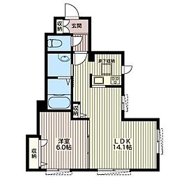 グレイスエイト駒沢 1LDKの間取図画像