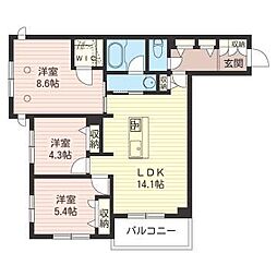ブルームステージ 3LDKの間取図画像