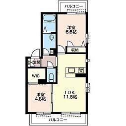 fleur 2LDKの間取図画像